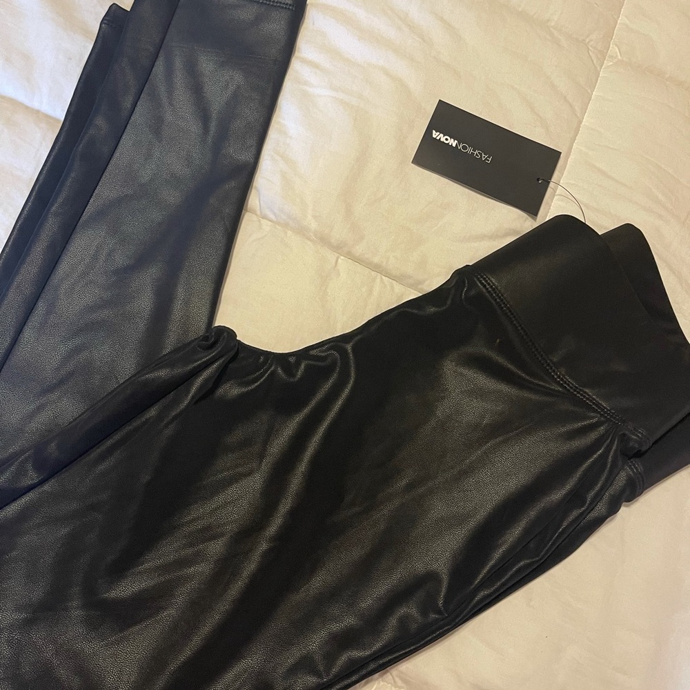Faux leather leggings